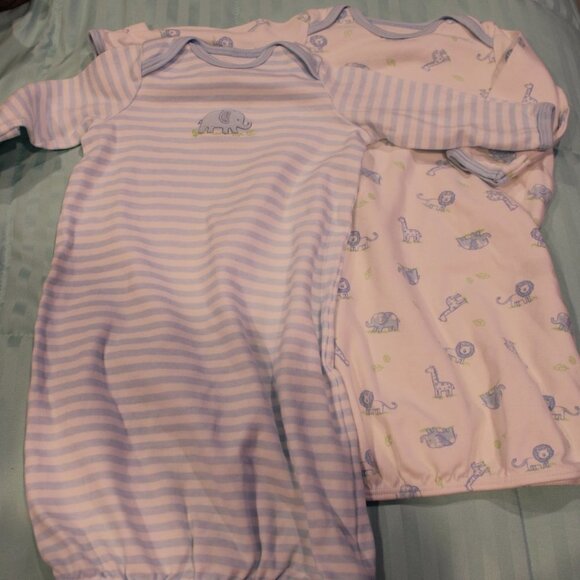 Little Me Other - Little Me Bundle of 2 Baby 0-3 month animal themed nightgowns